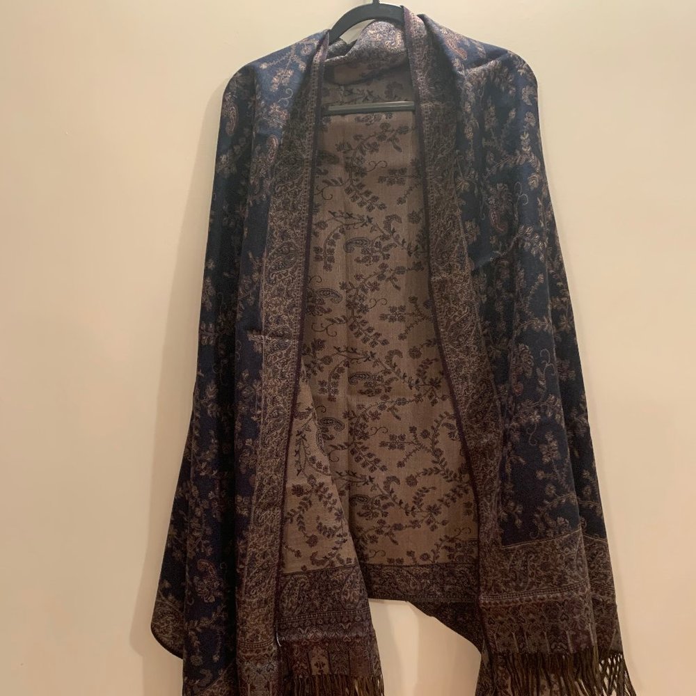 Reversible Wool Shawl